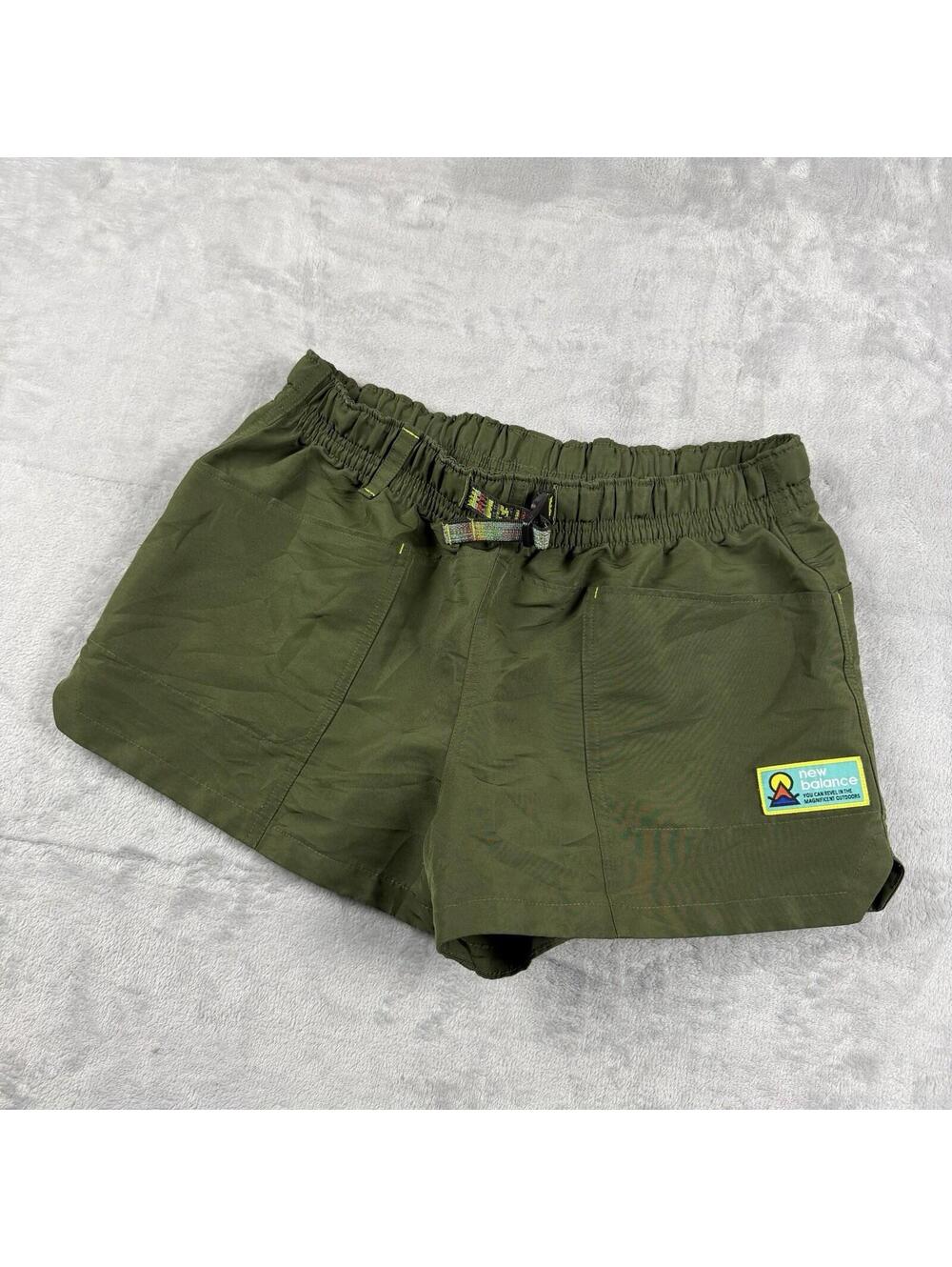 New Balance Athletics Trail Shorts WomenM Utility Belt Olive Green Gorpcore Hike